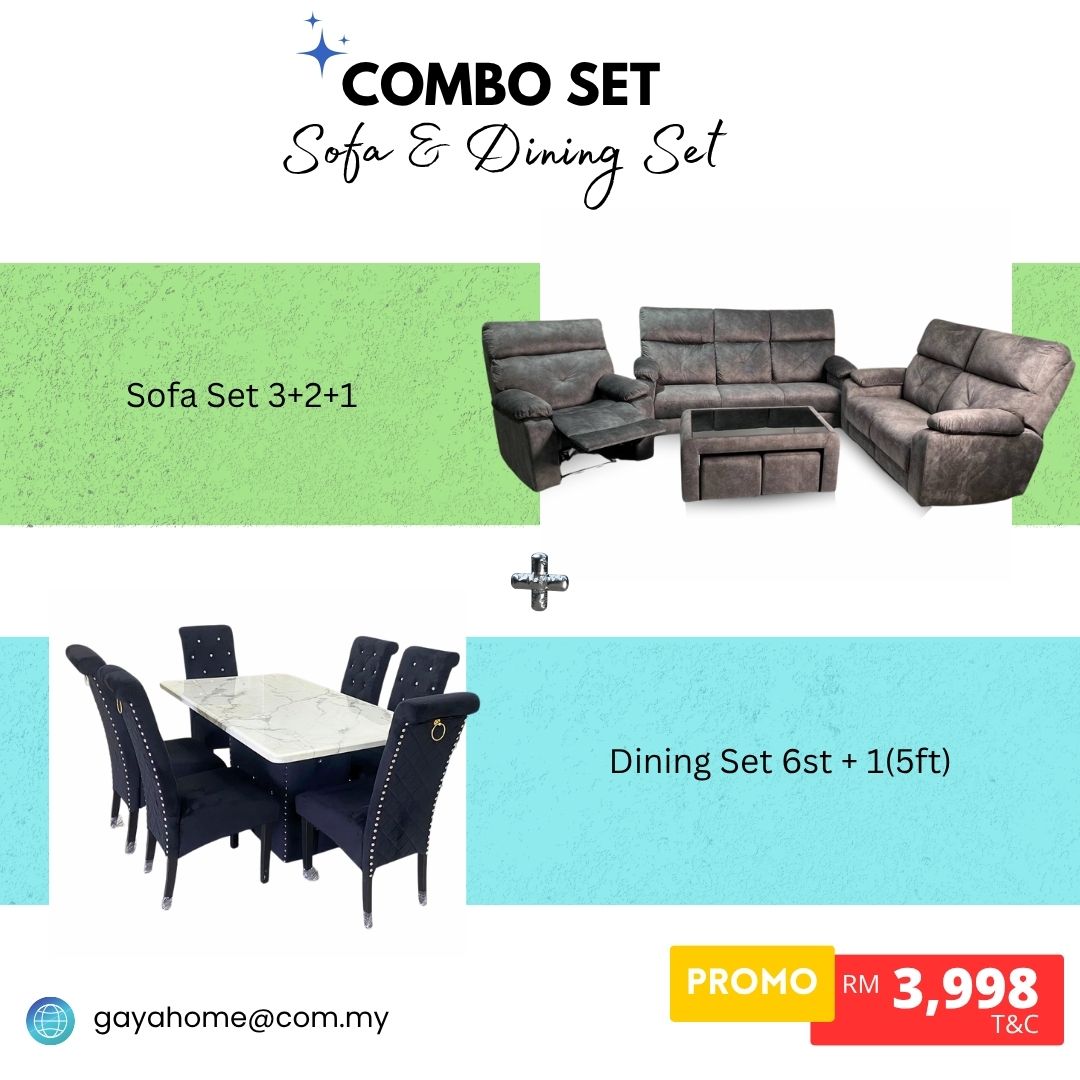 Combo 3 - Recliner Sofa & Classic Dining Set