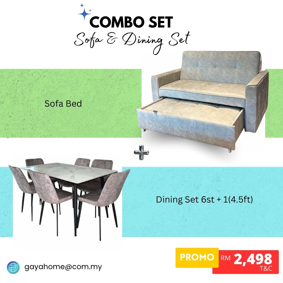 Combo 7 - Sofa Bed & Ceramic Dining Set