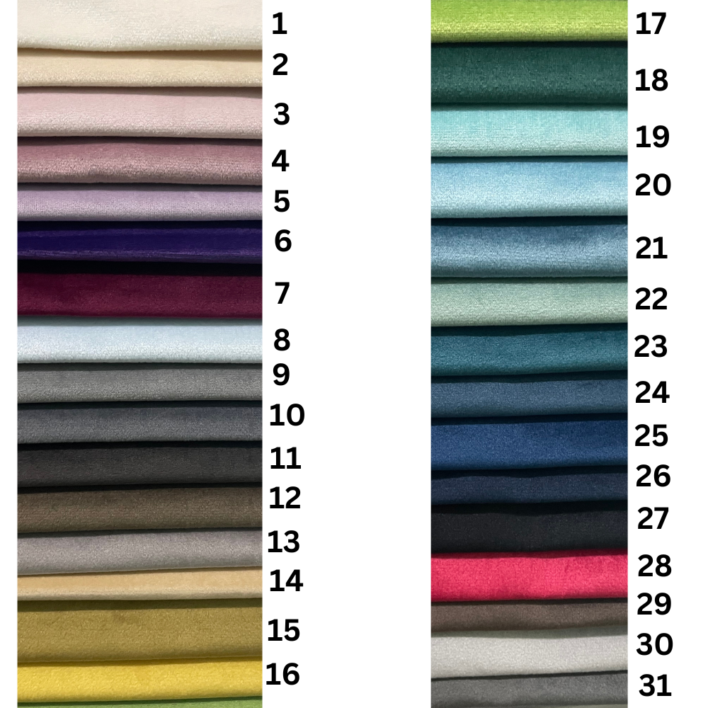 Fabric colour swatches for Gaya Home furniture