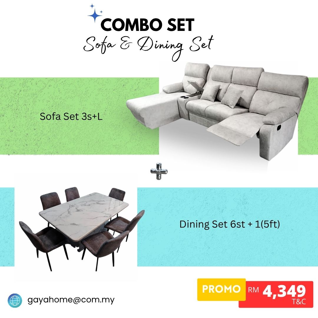 Combo 5 - Verstaile Sofa & Luna Dining Set