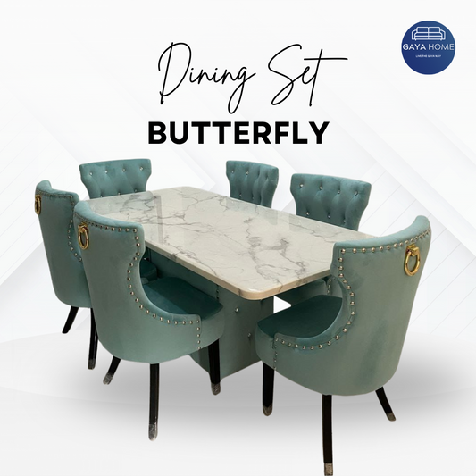 Butterfly Marble Dining Set