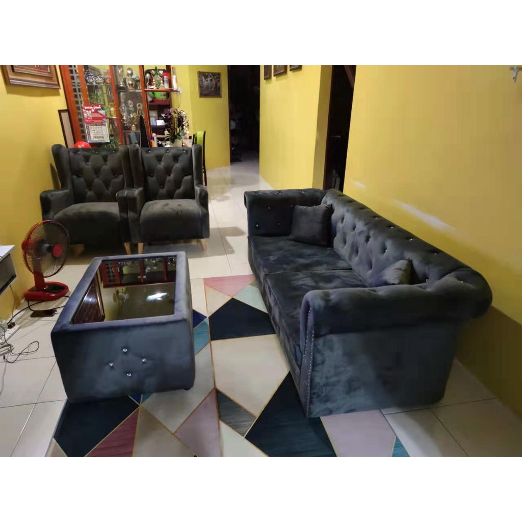 PREMIUM Wing Chair Sofa Set - Gaya Home