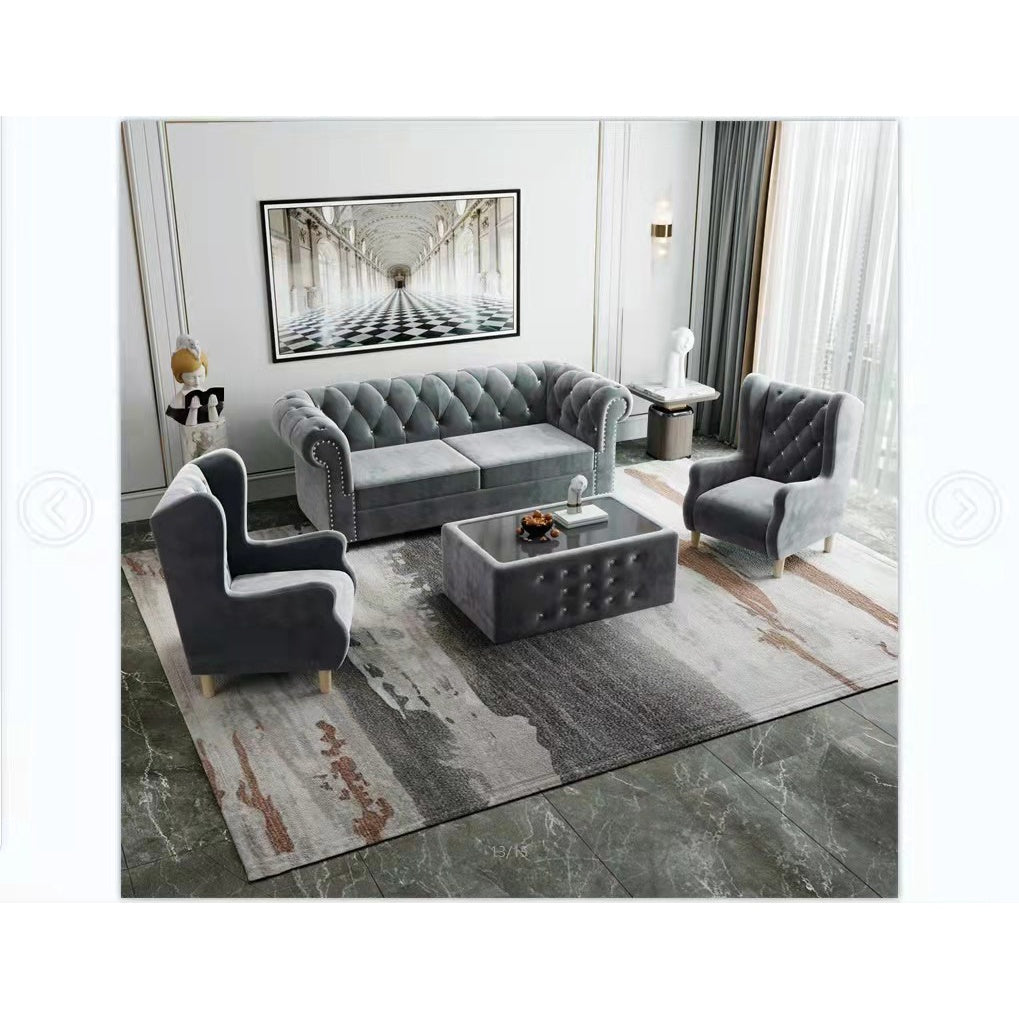 PREMIUM Wing Chair Sofa Set - Gaya Home