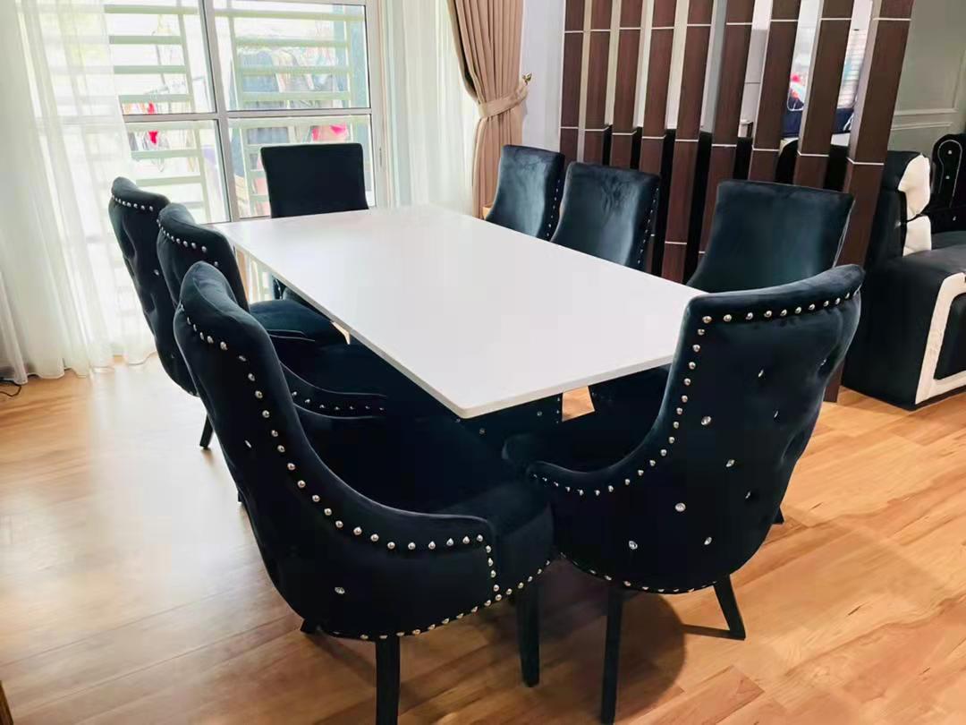 TITAN 𝐌𝐞𝐣𝐚 𝐌𝐚𝐤𝐚𝐧 Marble Dining Table Table Set 6 seaters / 8 seaters / Free Shipping | Shopee Malaysia