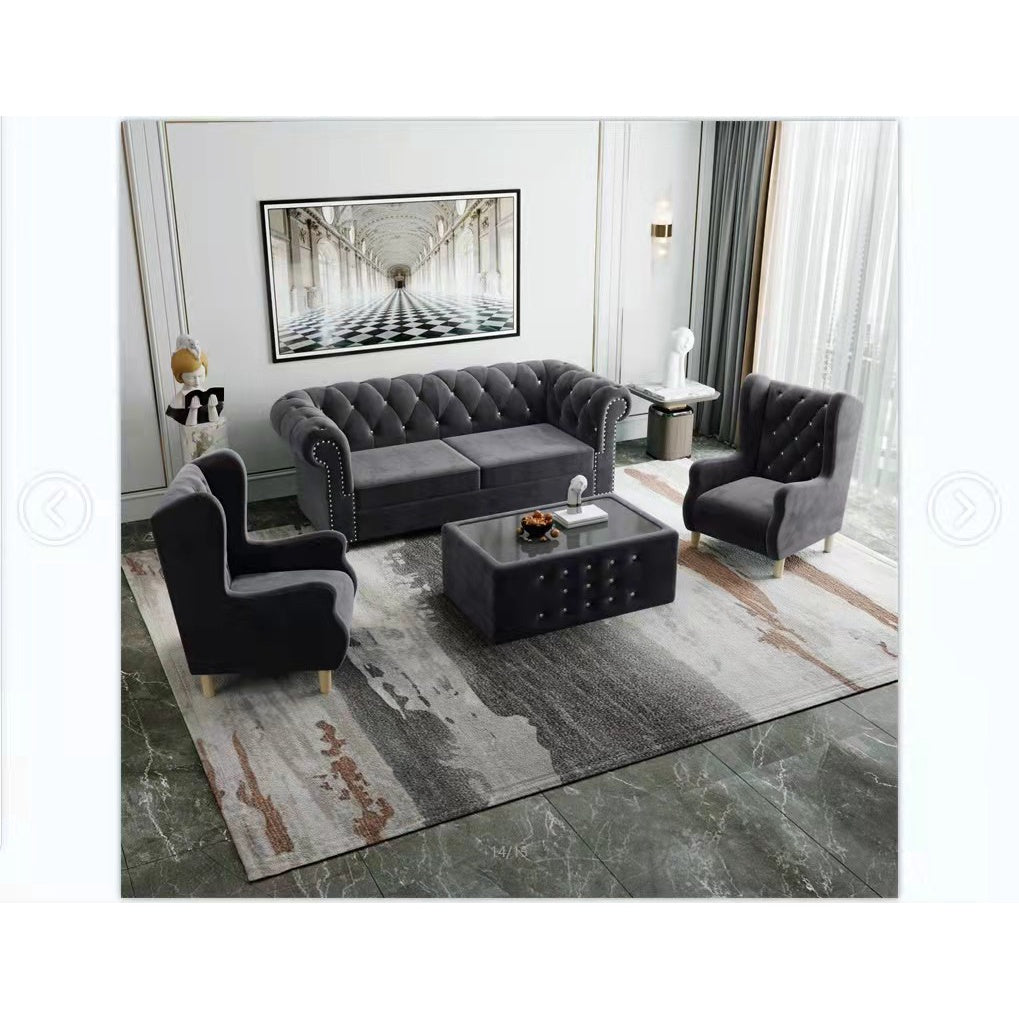 PREMIUM Wing Chair Sofa Set - Gaya Home