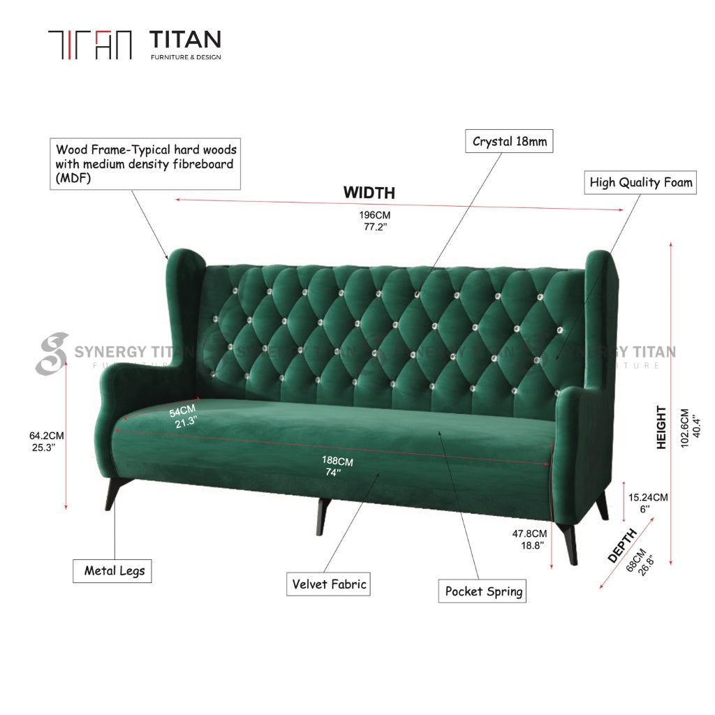 Premium Highback Sofa Set - Gaya Home