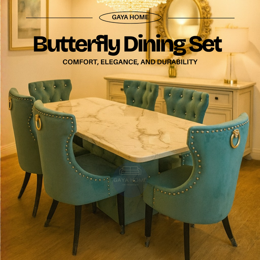 Butterfly Marble Dining Set