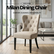 Milan Dining Chair (ST22) | Premium Tufted Wingback Chair