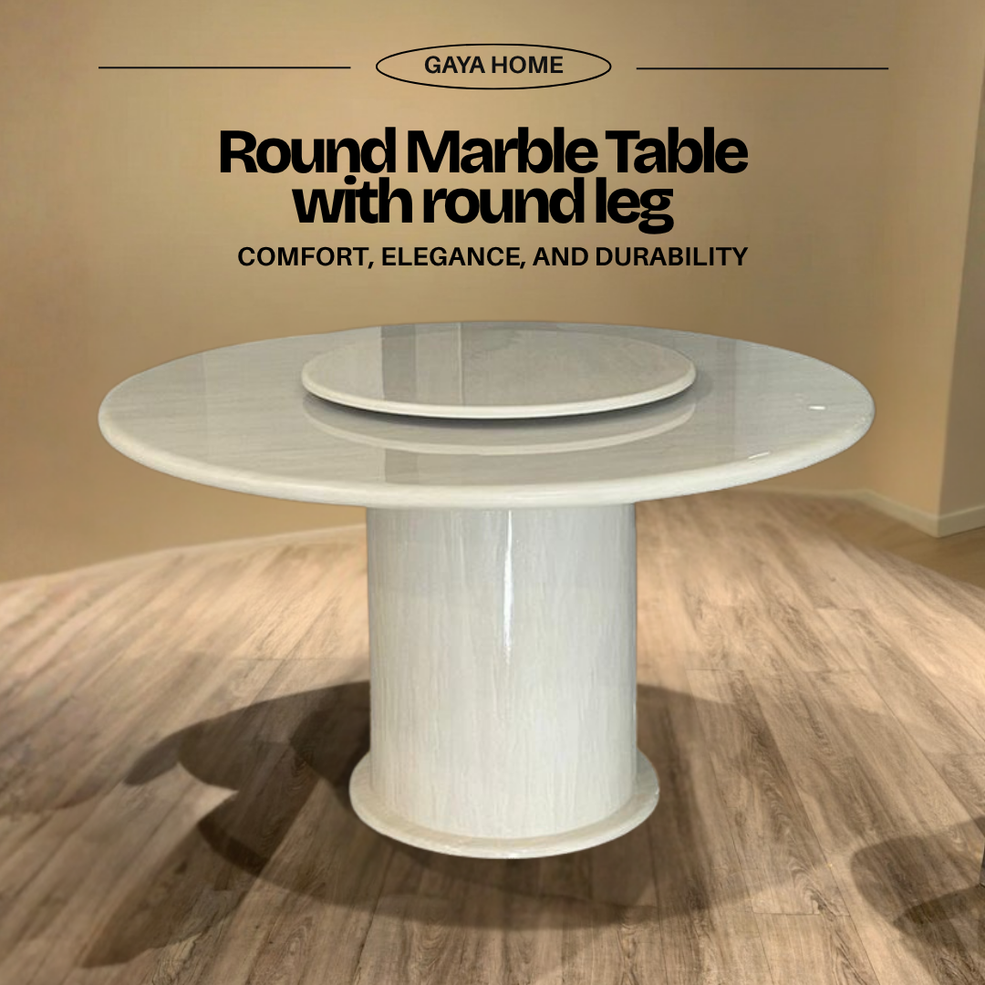Round Marble Table with Round Marble Leg