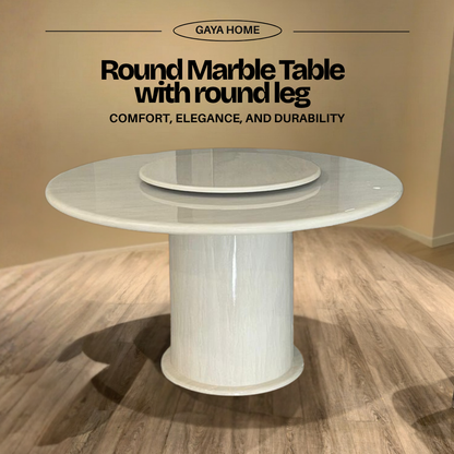 Round Marble Table with Round Marble Leg