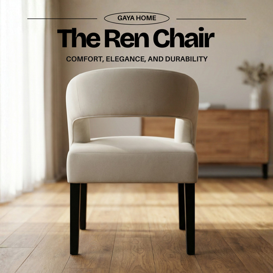 The Ren Chair | Premium Curved Designer Accent Chair with Sculptural Cut-Out Back