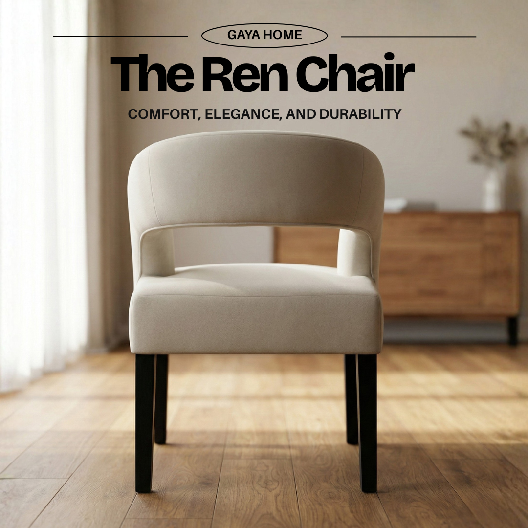 The Ren Dining Set | Designer Round Marble Table & Sculptural Cut-Out Chairs