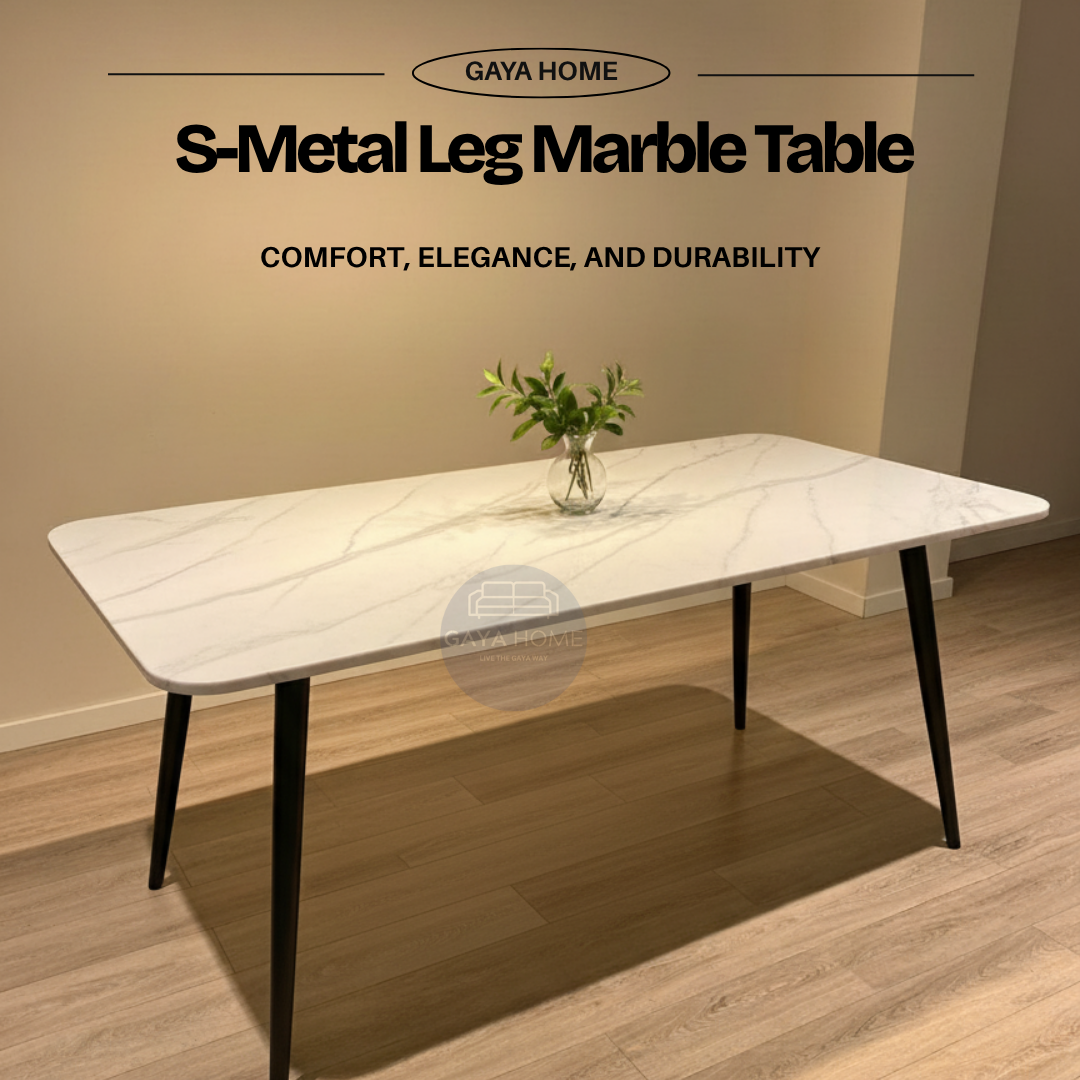 S-Metal Leg Ceramic Table