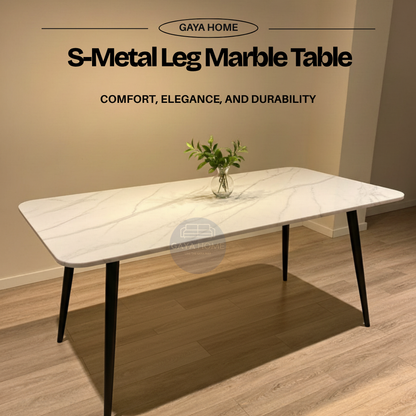 S-Metal Leg Ceramic Table
