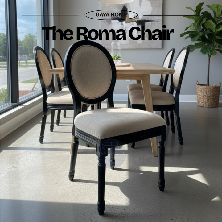 The Roma Chair (C248) | Premium Neo-Classical Medallion Dining Chair with Solid Wood Frame