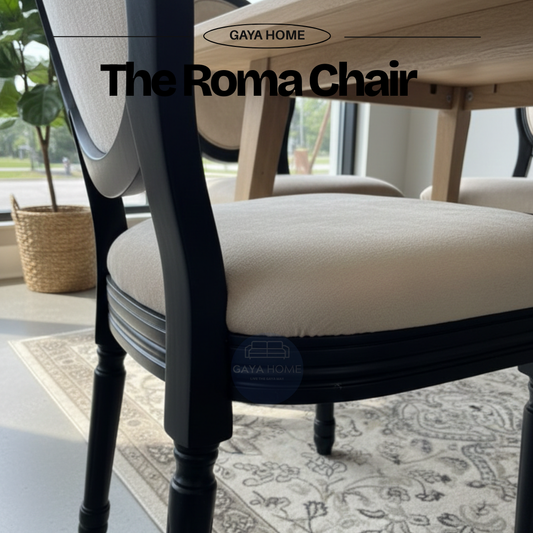 The Roma Chair | Premium Neo-Classical Medallion Dining Chair with Solid Wood Frame