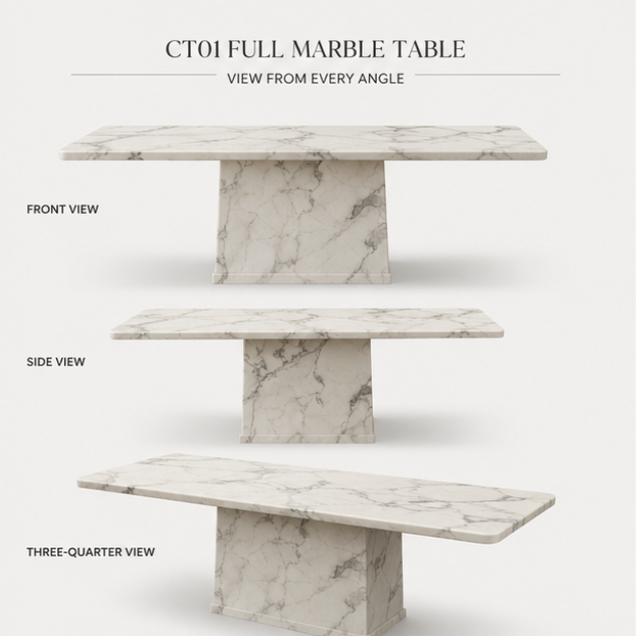 The Roma Dining Set (C248) | Luxury Marble Top Table with Neo-Classical Medallion Chairs