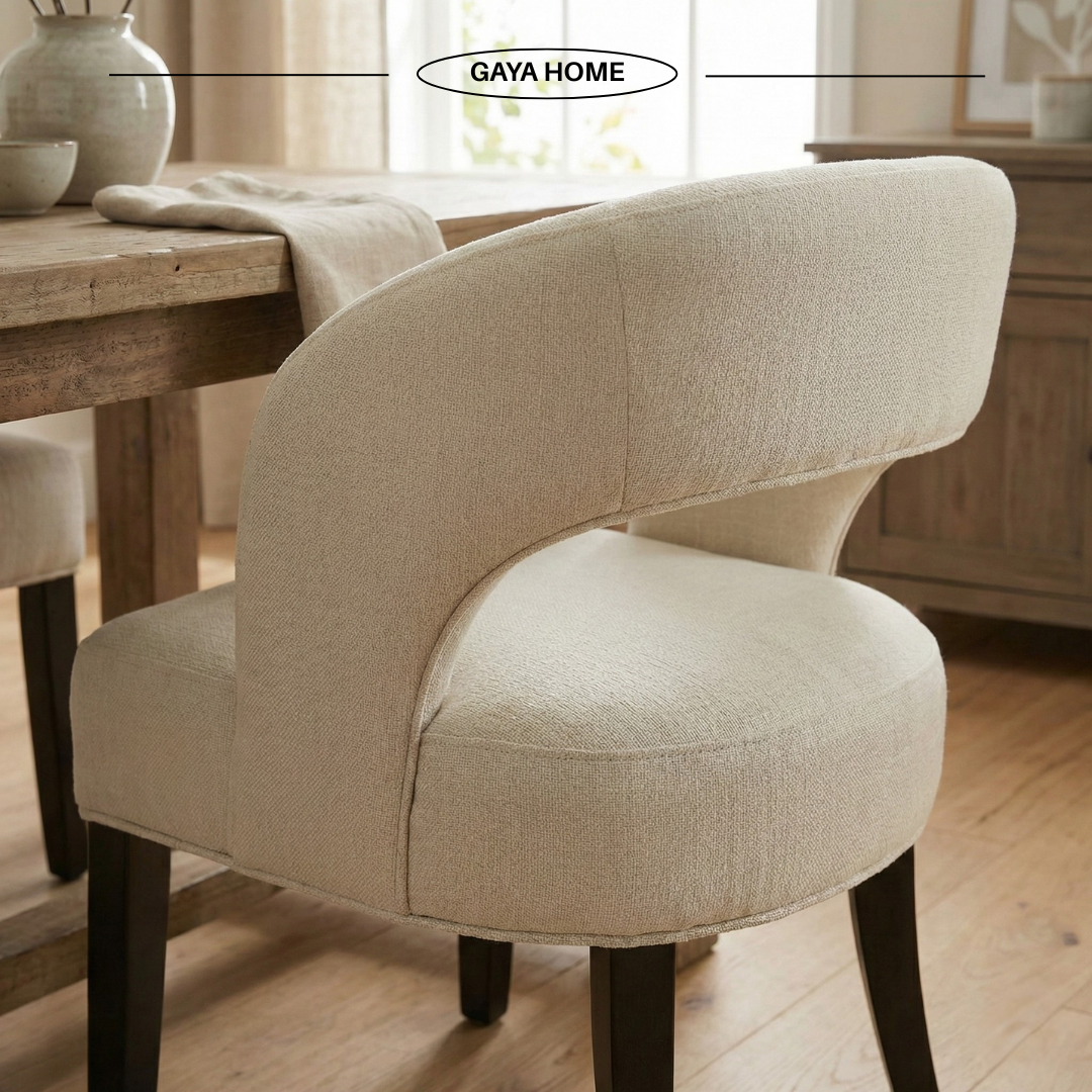 The Ren Chair | Premium Curved Designer Accent Chair with Sculptural Cut-Out Back