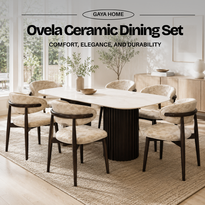 Ovela ceramic dining set in a bright modern interior