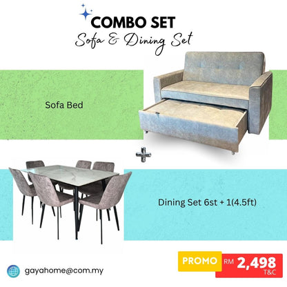 Combo 7 - Sofa Bed & Ceramic Dining Set