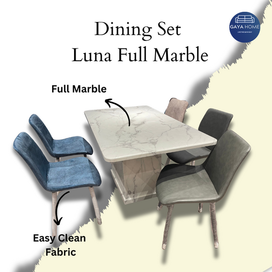 Luna Full Marble Dining Set