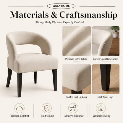 The Ren Chair (ST15) | Premium Curved Designer Accent Chair with Sculptural Cut-Out Back