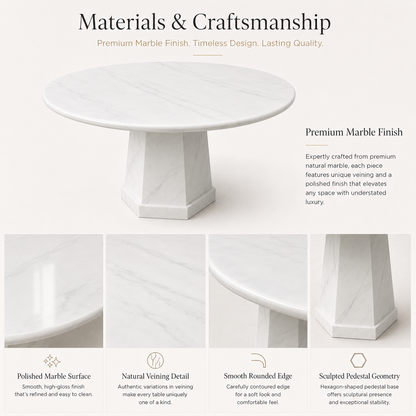 Round Marble Table with Hexagon Marble Legs (831/1060)