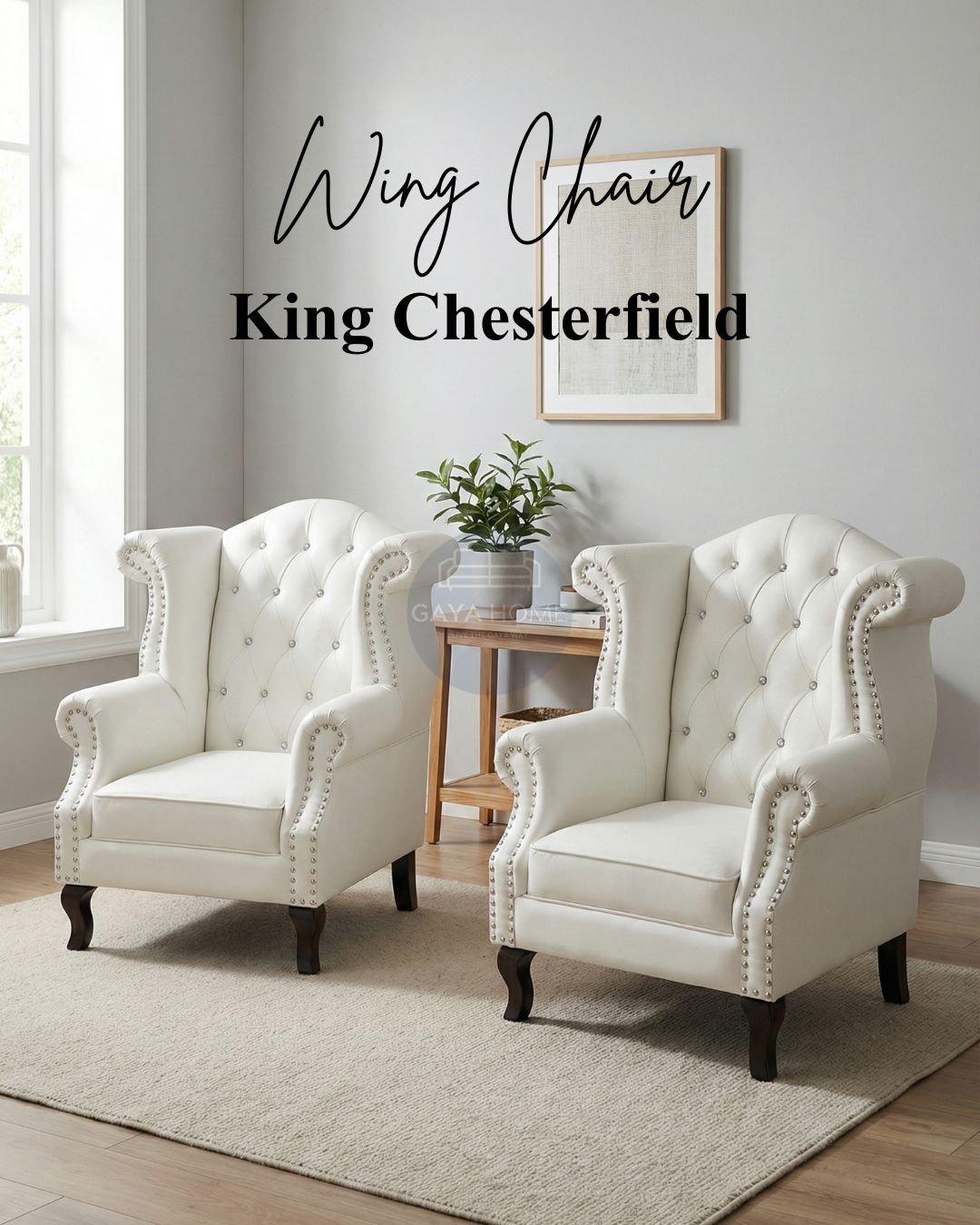 King Chesterfield Wing Chair