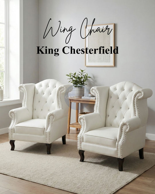 King Chesterfield Wing Chair