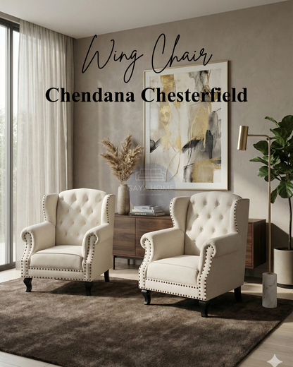 Chedana Chesterfield Wing Chair Set