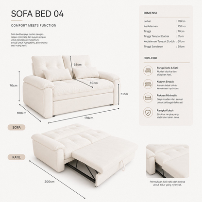 Luna sofa bed dimensions and feature guide