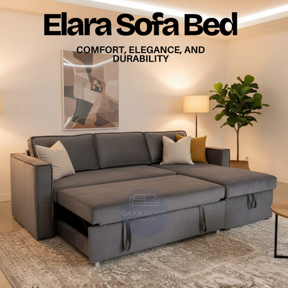 Elara Sofa Bed | L-Shape | Storage