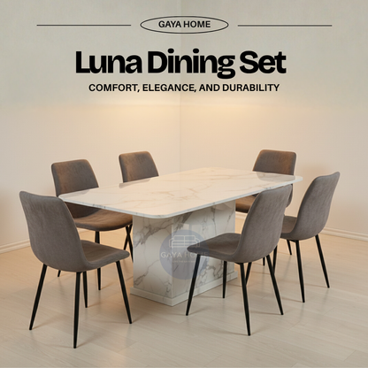 Luna Full Marble Dining Set
