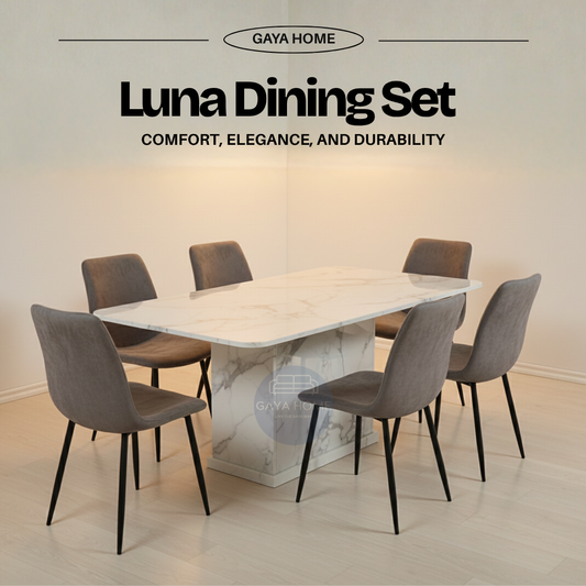 Luna Full Marble Dining Set