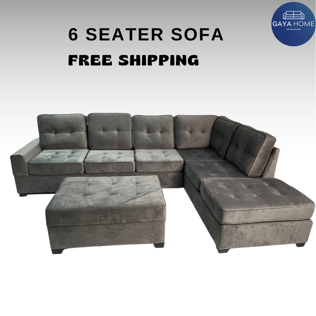 The Grayson Corner Sectional Sofa with Storage Ottoman & Built-in Tray Table