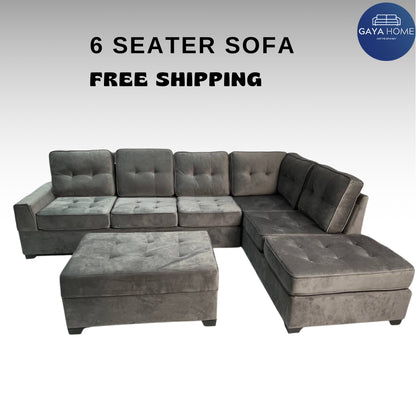 The Grayson Corner Sectional Sofa with Storage Ottoman & Built-in Tray Table