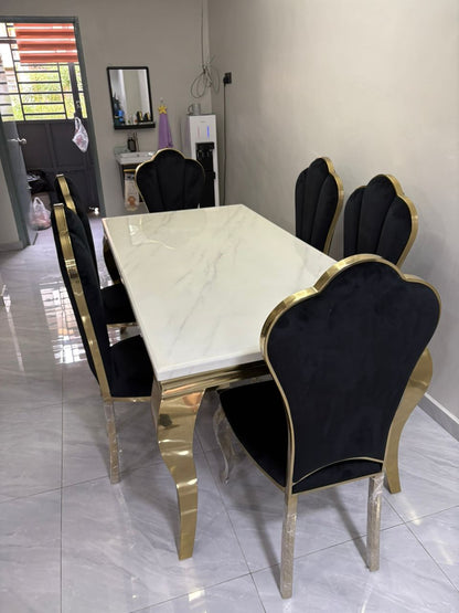Mermaid Marble Dining Set (C228)