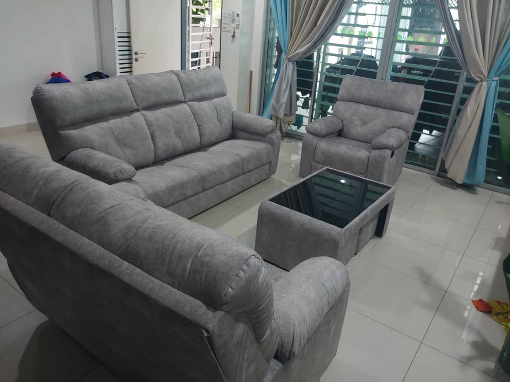 Luxurious 123 Seater Sofa Set with Recliner - Multiple Colors Available, Free Shipping Malaysia - Gaya Home