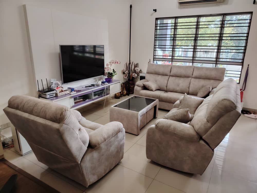 Luxurious 123 Seater Sofa Set with Recliner - Multiple Colors Available, Free Shipping Malaysia - Gaya Home