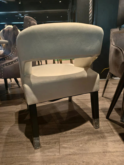 The Ren Dining Set | Designer Round Marble Table & Sculptural Cut-Out Chairs