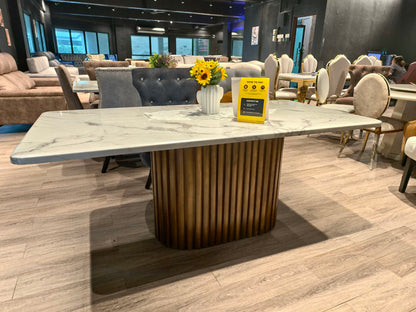 Poko Wooden Based Marble Table