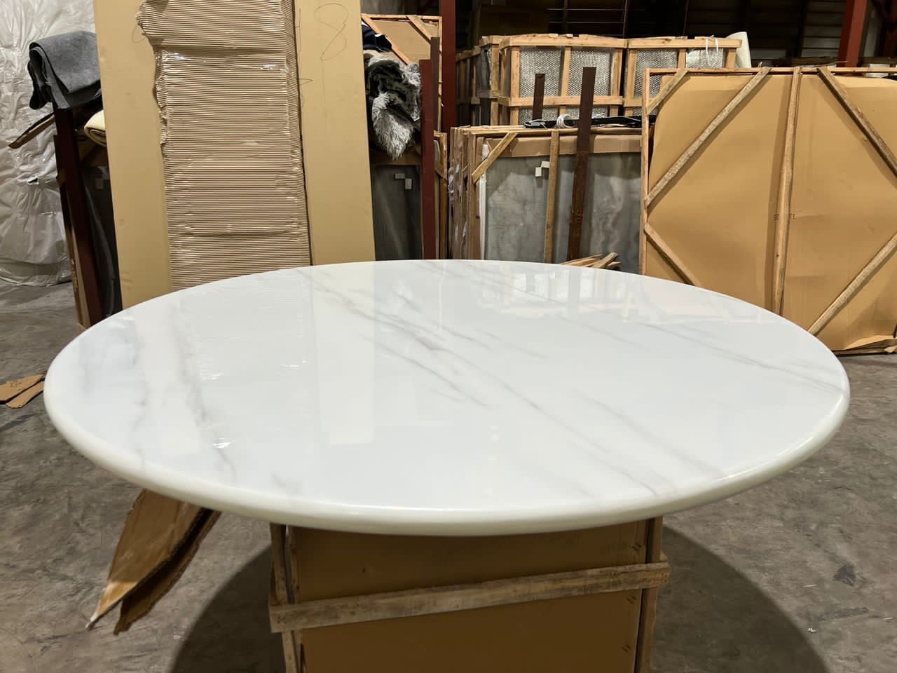 Round Marble Table with Round Marble Leg