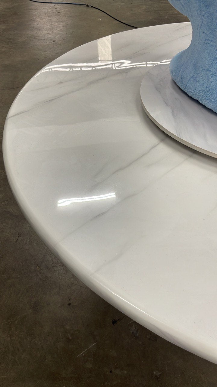 Round Marble Table with Round Marble Leg