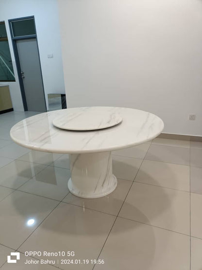 Round Marble Table with Round Marble Leg