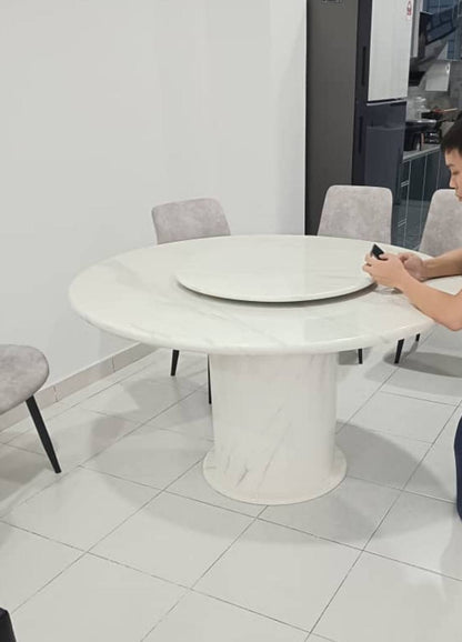 Round Marble Table with Round Marble Leg