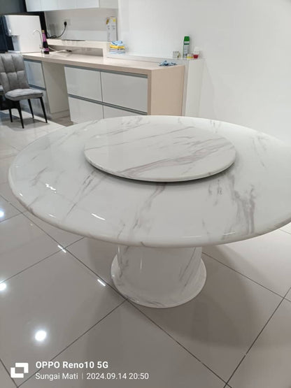 Round Marble Table with Round Marble Leg