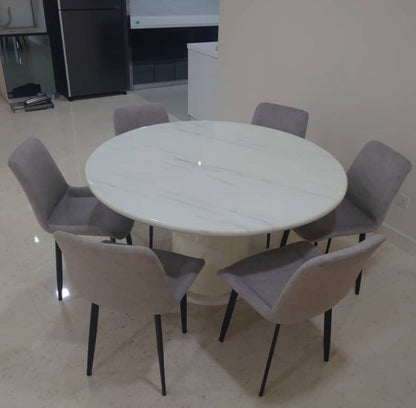 Round Marble Table with Round Marble Leg