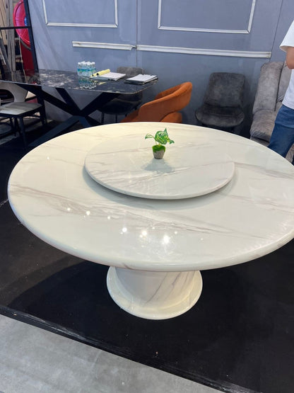Round Marble Table with Round Marble Leg
