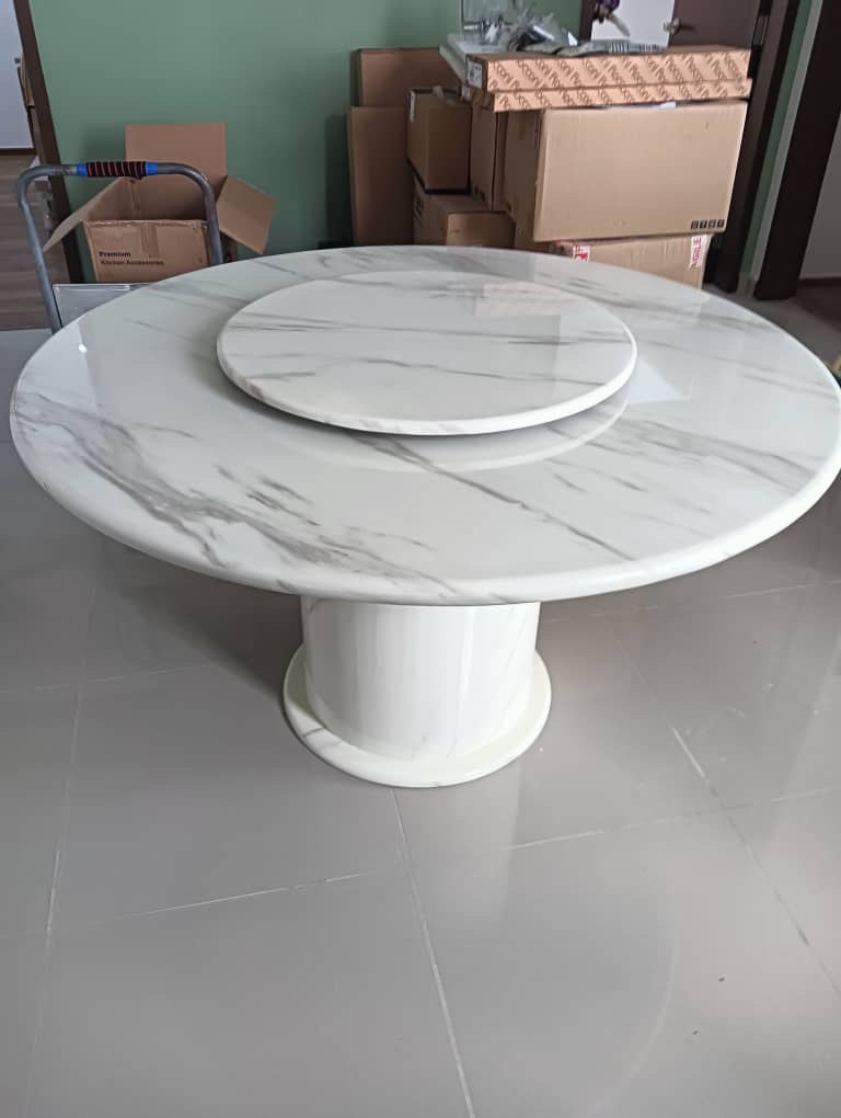 Round Marble Table with Round Marble Leg