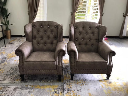 Chedana Chesterfield Wing Chair Set